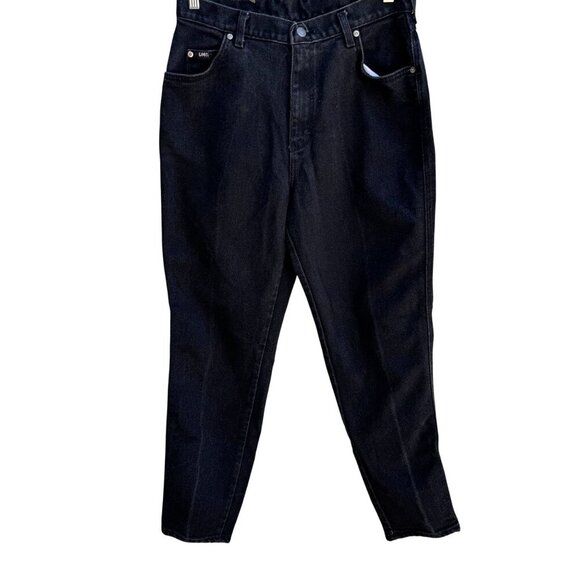 Lee Riveted Womens Vintage Black Relaxed Fit High Waist Tapered Leg Mom Jeans 14 - Picture 1 of 8